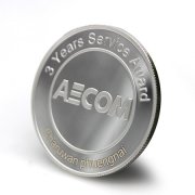 員工紀念章定制,員工福利紀念銀幣訂做,3周年銀幣廠家