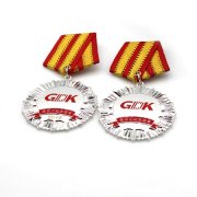 優秀員工獎章定制,員工福利獎章定做,先進員工純銀獎章定制