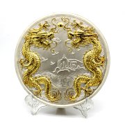 辟邪紀念盤定做,鎮宅紀念盤定做,雙龍戲珠紀念盤定制